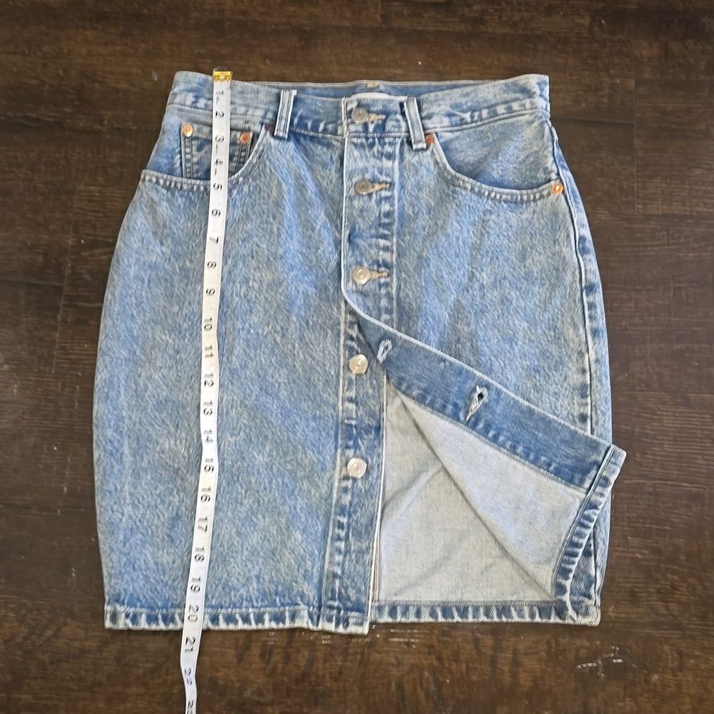 Levi's Denim Button Thru Mom Skirt - Picture 12 of 16